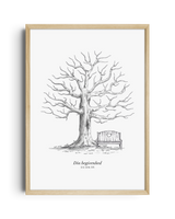 Fingeraftryk træ med bænk